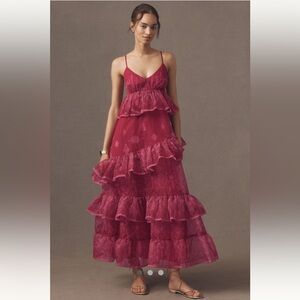 NWT Anthropologie Let Me Be Sleeveless Sheer
Tiered Midi Dress